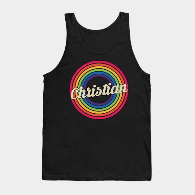 Christian - Retro Rainbow Style Tank Top by MaydenArt